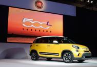 <p><b>No. 1:</b> FIAT 500L<br> Price difference: $8,096 less<br> Percentage price difference: -34.6 per cent<br> (Photo by Kevork Djansezian/Getty Images) </p>