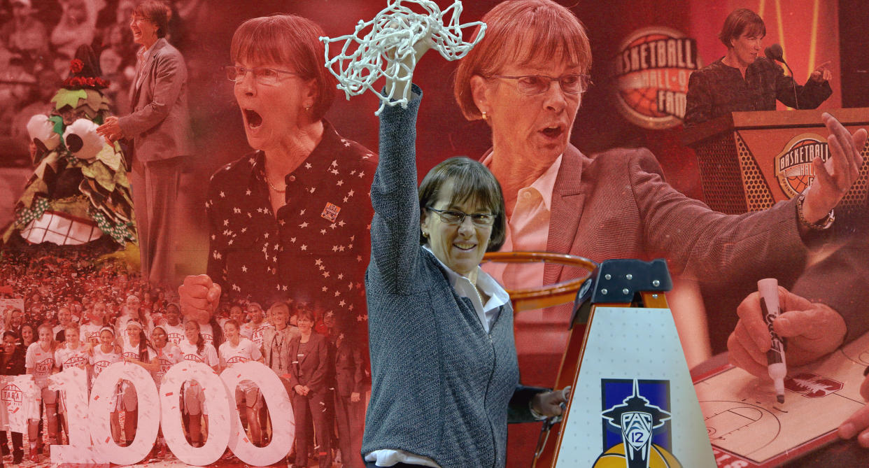 Stanford women's basketball coach Tara VanDerveer discussed the state of women's sports and SB 206's impact on her athletes. (Michael Wagstaffe/Yahoo Sports)