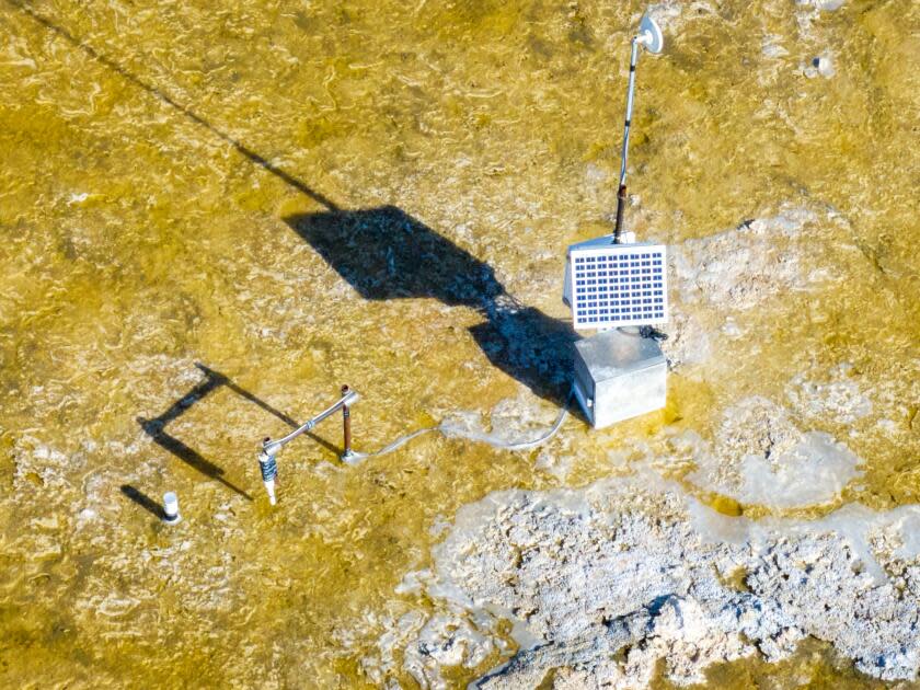  Monitoring equipment in a brine pool, part of the Owens Lake Dust 