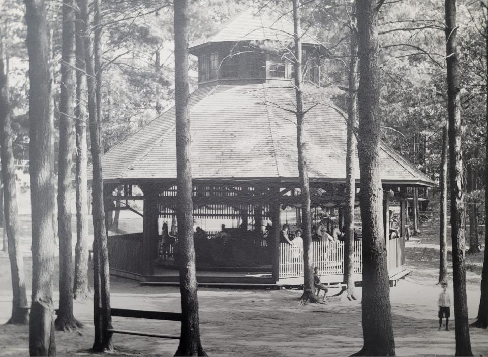 The merry-go-round at Sabbatia Park in Taunton, pictured in 1900.