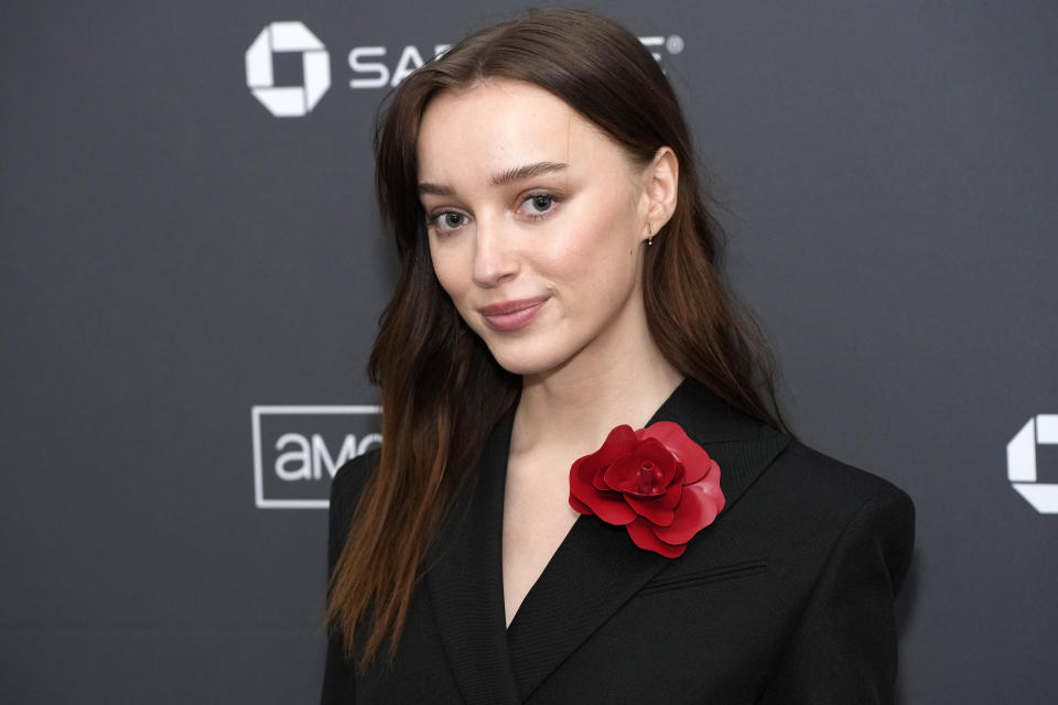 Phoebe Dynevor attends the premiere of "Fair Play" at the Library Center Theatre during the 2023 Sundance Film Festival on Friday, Jan. 20, 2023, in Park City, Utah. (Photo by Charles Sykes/Invision/AP)