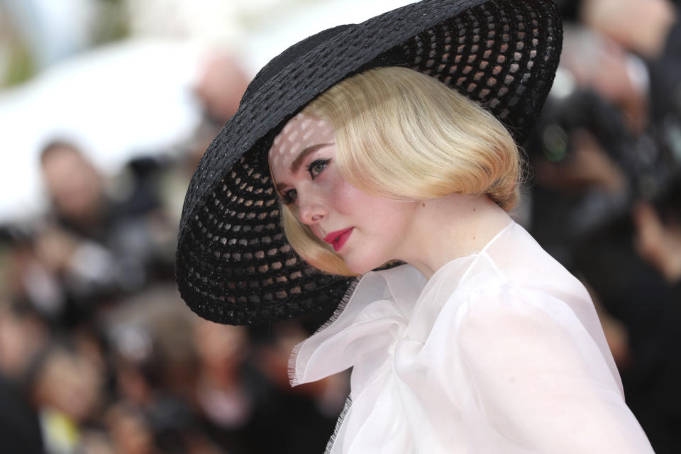 Jury member Elle Fanning poses for photographers upon arrival at the premiere of the film 'Once Upon a Time in Hollywood' at the 72nd international film festival, Cannes, southern France, Tuesday, May 21, 2019. (Photo by Vianney Le Caer/Invision/AP)