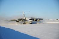 A plane carrying Denmark's Chief of Defence Peter Bartram, arrives in Greenland