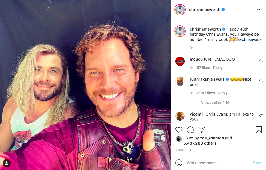 Photo credit: Chris Hemsworth - Instagram