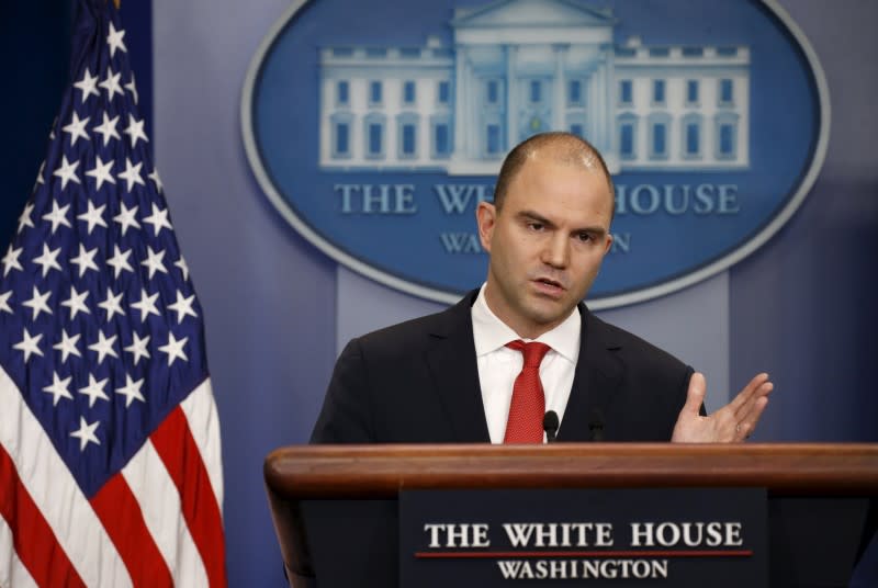 U.S. Deputy National Security Advisor Ben Rhodes speaks about Obama's upcoming visit to Cuba at the White House in Washington February 18, 2016. REUTERS/Kevin Lamarque