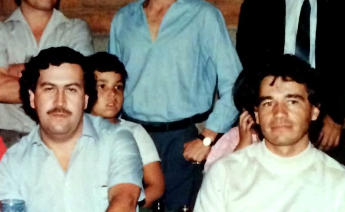 Pablo Escobar (left) with Carlos Enrique Lehder Rivas, who was co-founder of the Medellin cartel (American Heroes Channel)