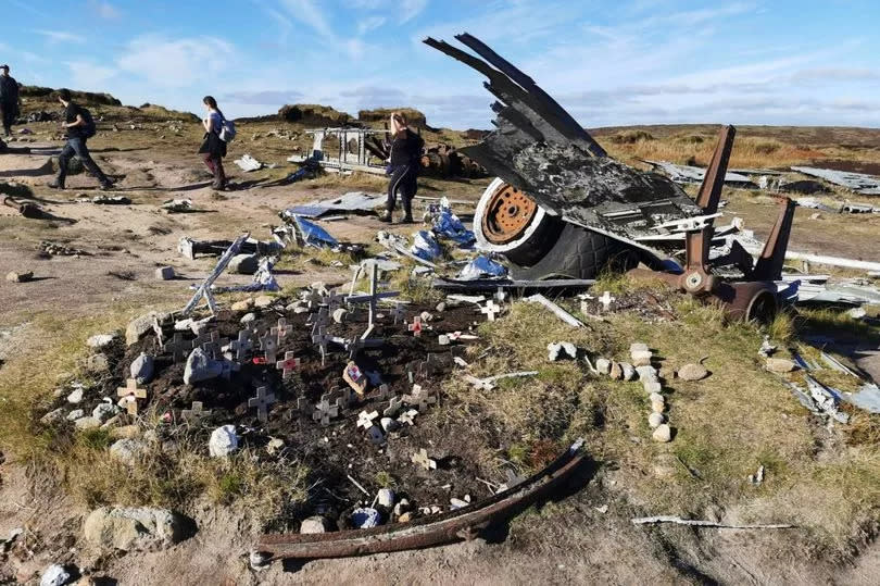 The B-29 crash site in the Peak District -Credit:Manchester Evening News