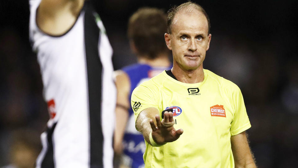 Former AFL umpire Dean Margetts has been left horrified by the alleged implication of an official in a Brownlow Medal betting scandal. (Photo by Dylan Burns/AFL Photos via Getty Images)