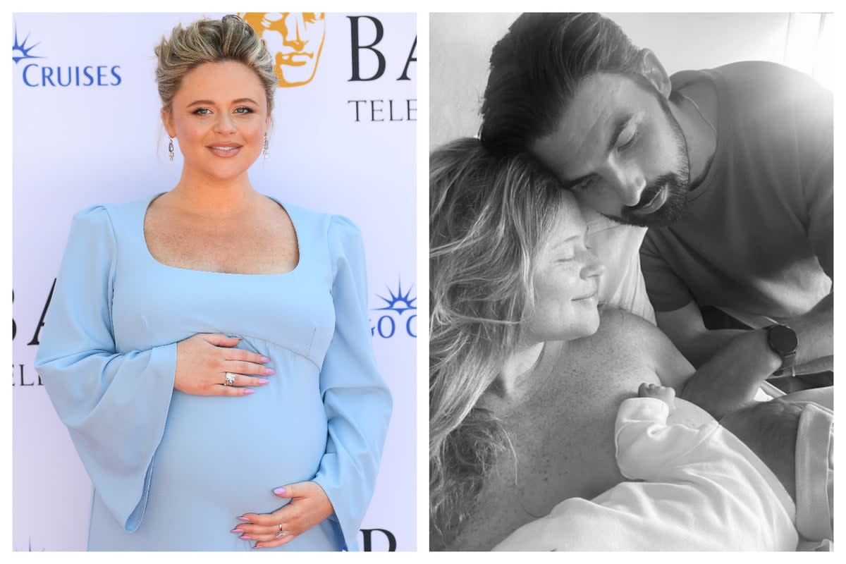 Emily Atack welcomed a baby boy (Getty/Instagram/Emily Atack)