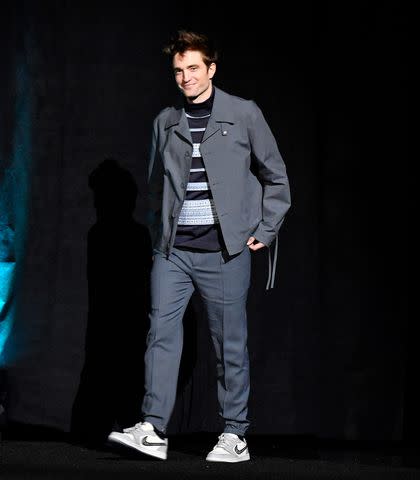 <p>VALERIE MACON/AFP via Getty</p> Robert Pattinson at CinemaCon 2024.