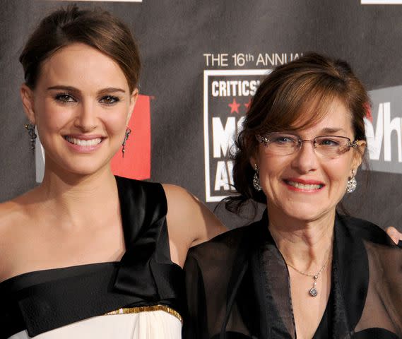 <p>Gregg DeGuire/FilmMagic</p> Natalie Portman with her mom Shelley on January 14, 2011