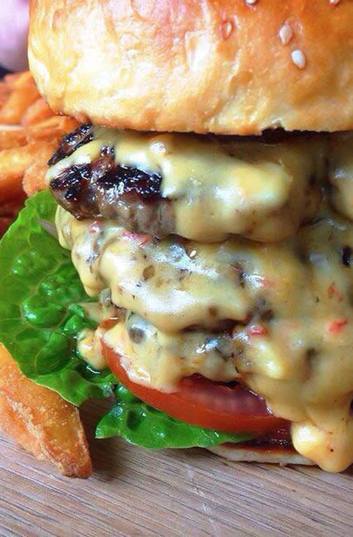 Next on the list is another Melbourne haunt, The B.East in Brunswick. Their B.East Burger, made from triple beef patties and triple bacon smothered in chili-cheese sauce, lettuce, picked red onion and tomato is a sure-fire heart-stopper.