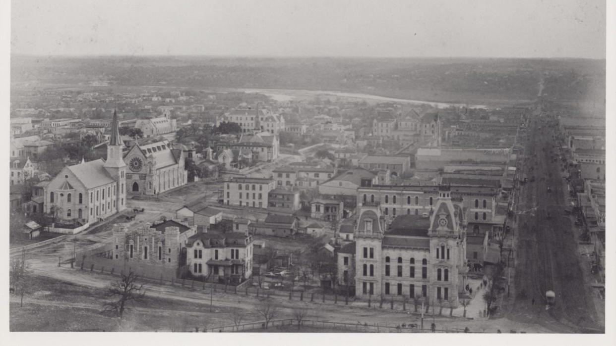 When O. Henry lived in Austin, it was growing from a middling town into a small city. The Victorian Travis County Courthouse was at Congress Avenue and 11th Street. Henry attended the Southern Presbyterian Church at Brazos and East Eighth.