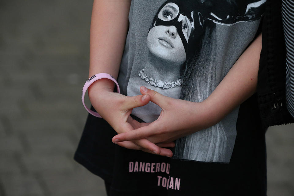 <p>Susan Walton and daughter Katie, 10 (pictured), who attended the concert of Ariana Grande at the Manchester Arena, are seen in Manchester, Britain, May 23, 2017. (Photo: Nigel Roddis/EPA) </p>