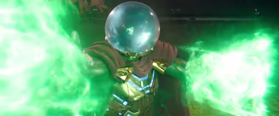 Jake Gyllenhaal's Mysterio fills the void left by Tony Stark's death, becoming the new mentor in Peter Parker's life in  <i>Spider-Man: Far From Home</i>. (Photo: Sony/Marvel Studios).