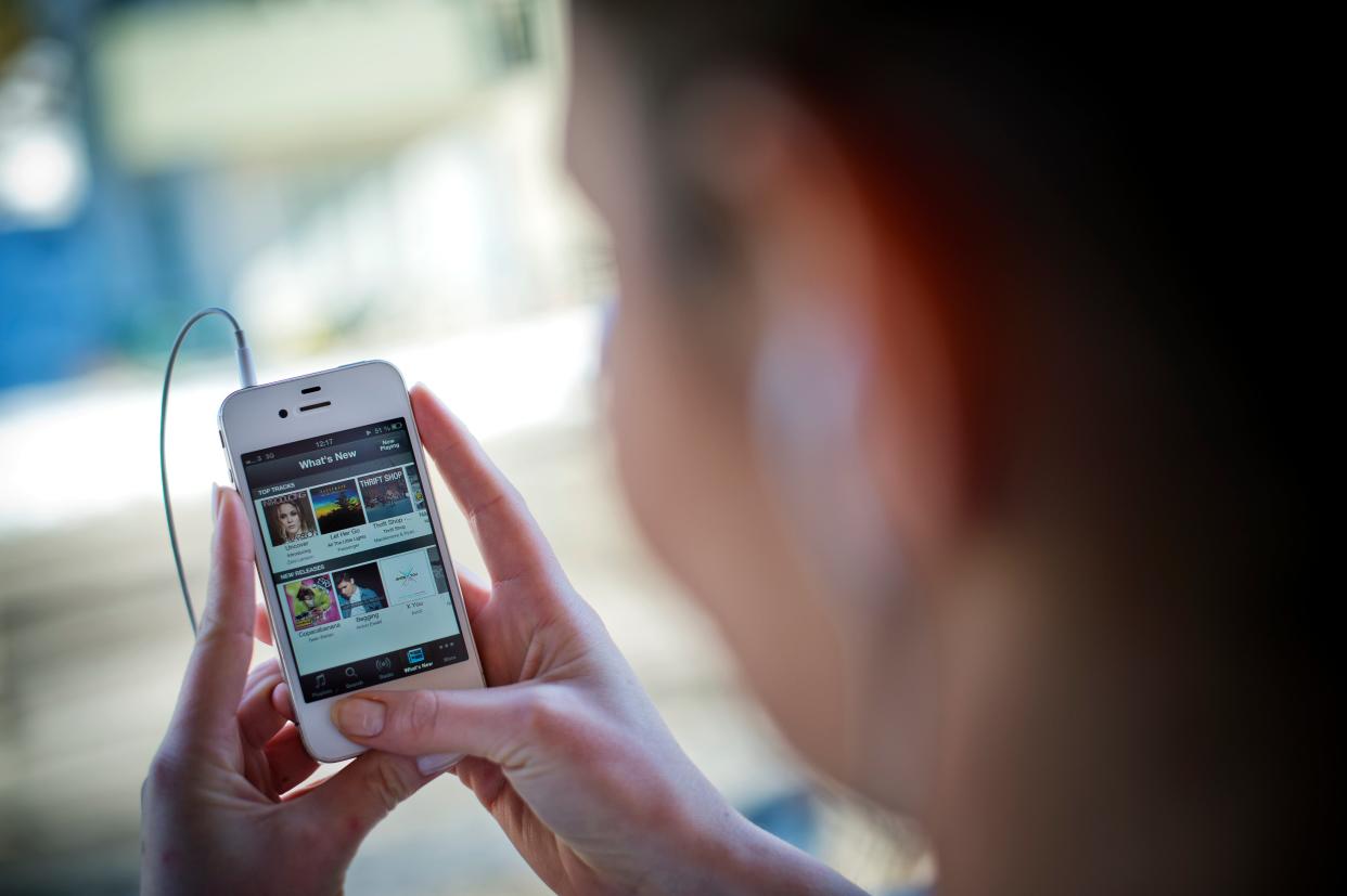 A woman using Spotify in Stockholm, Sweden (AFP via Getty Images)