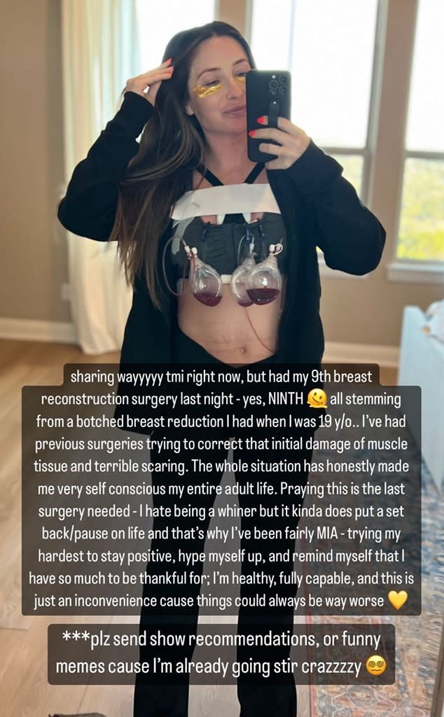 Bristol Palin, Breast Reconstruction Surgery, Instagram story