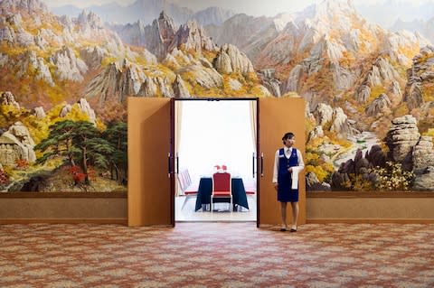 Inside a North Korean hotel - Credit: CHRISTIAN ASLUND