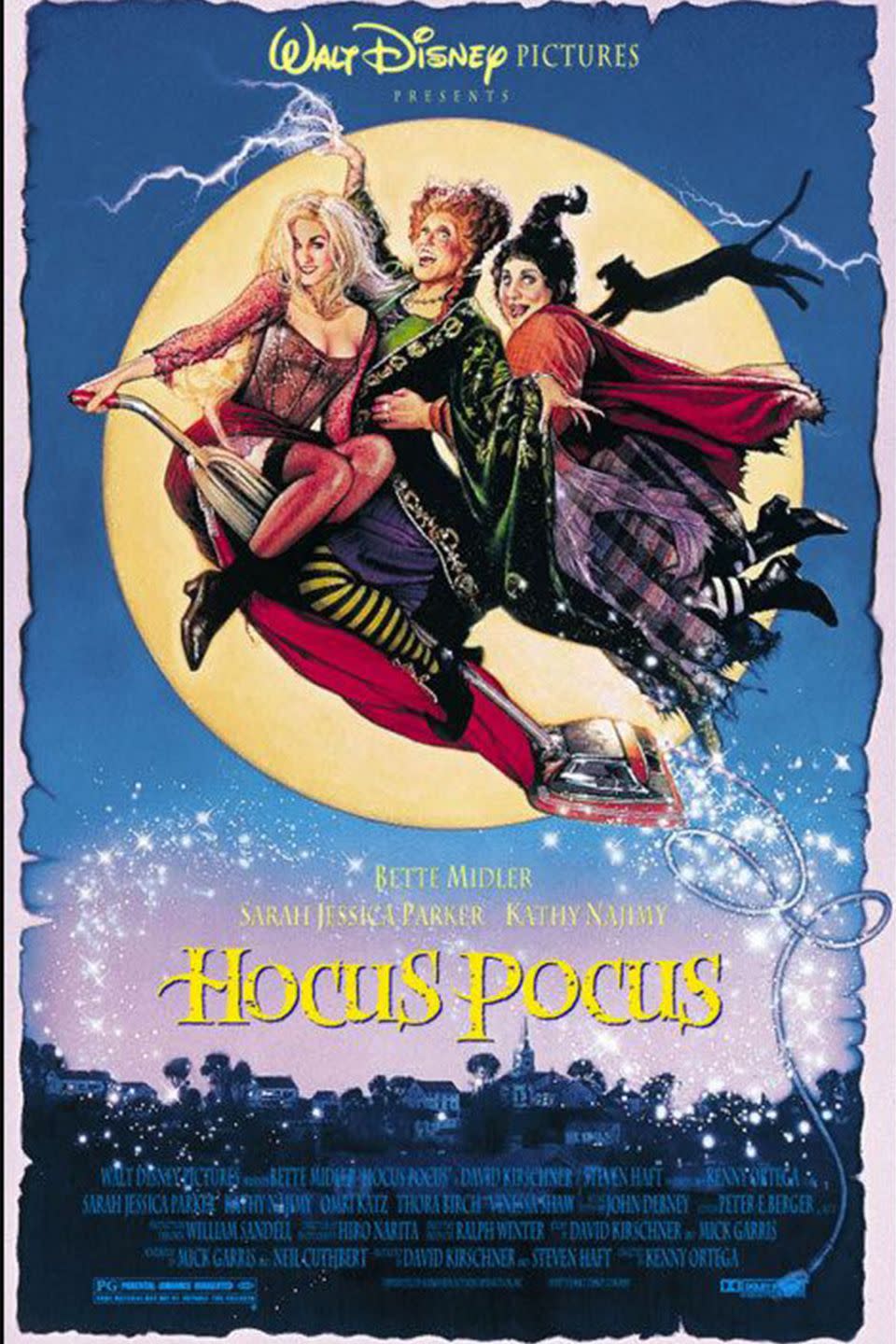 <p>The Sanderson Sisters never fail to entertain the family. On the night of Halloween, it's up to three children and a magical cat to stop three resurrected witch sisters (Sarah Jessica Parker, Bette Midler, and Kathy Najimy) from wrecking havoc on Salem.</p><p><a class="link " href="https://go.redirectingat.com?id=74968X1596630&url=https%3A%2F%2Fwww.disneyplus.com%2Fmovies%2Fhocus-pocus%2F2iCcYcGrx7qD&sref=https%3A%2F%2Fwww.womansday.com%2Flife%2Fg3104%2Fkids-halloween-movies%2F" rel="nofollow noopener" target="_blank" data-ylk="slk:Watch on Disney+;elm:context_link;itc:0;sec:content-canvas">Watch on Disney+</a></p>