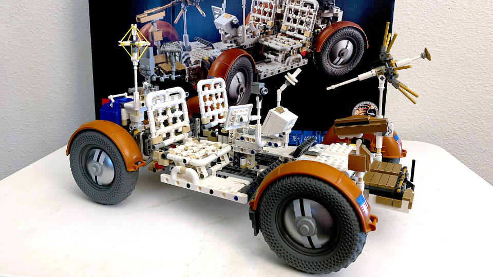  The new Lego Technic NASA Apollo Lunar Roving Vehicle-LRV set builds a detailed replica of the historic moon buggy. 