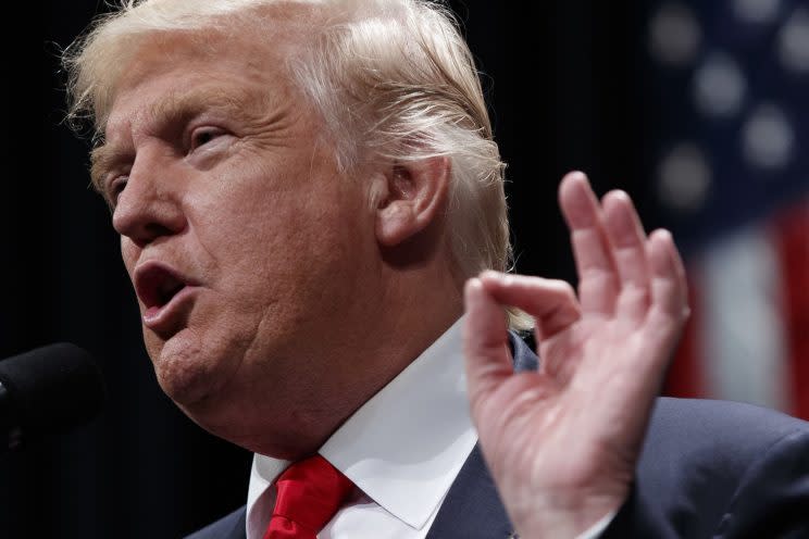 Donald Trump speaks during a campaign rally in Toledo, Ohio. (Photo: Evan Vucci/AP)