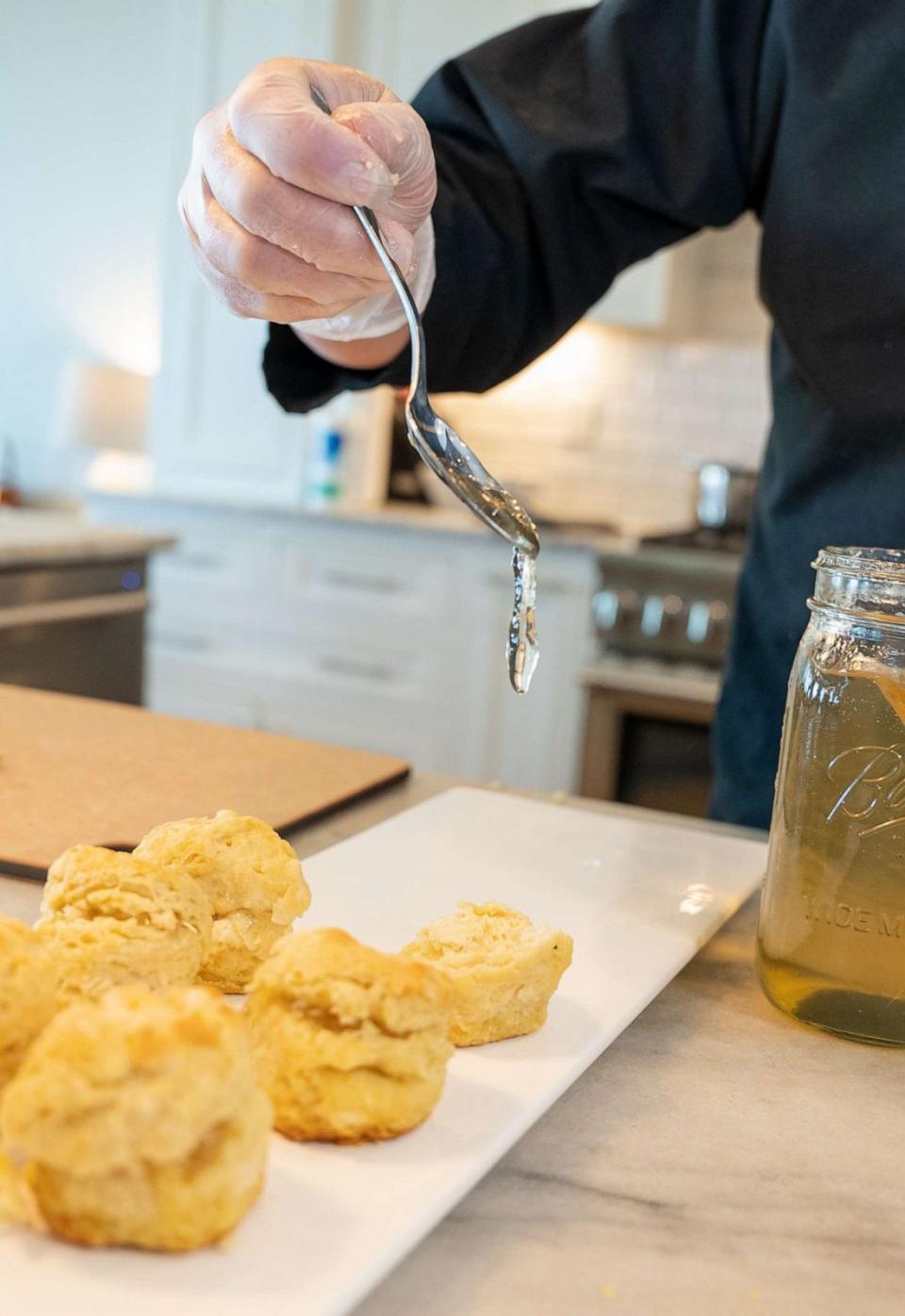 PHOTO: Lemonade-infused jam drizzled on homemade biscuits. (Julie Florio)