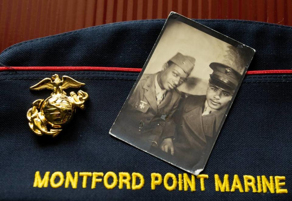 Richard Davis is photographed with Willian Land in 1943. He is one of the last surviving Montford Point Marines, the first African-American recruits in the Marine Corps trained at Montford Point, eventually ending the military’s longstanding policy of racial segregation Paul Kitagaki Jr./pkitagaki@sacbee.com