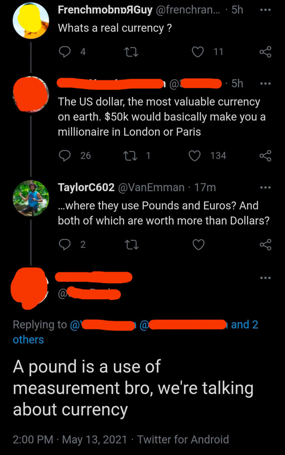 person who doesn't know pound is also the name for currency