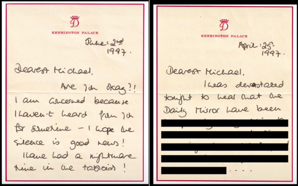 Princess Diana wrote to Michael Barrymore months before she died in a car crash in Paris. (TikTok/@TheMichaelBarrymore)