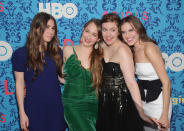 Zosia Mamet, Jemima Kirke, Lena Dunham, and Allison Williams attend the premiere of HBO's "<a href="http://tv.yahoo.com/girls/show/47563" data-ylk="slk:Girls;elm:context_link;itc:0;sec:content-canvas" class="link ">Girls</a>" at the School of Visual Arts Theater on April 4, 2012 in New York City.