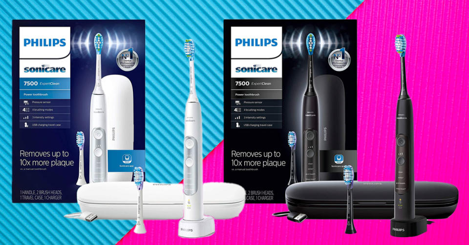 The Philips Sonicare ExpertClean 7500 electric toothbrush comes in white, black or pink. (Photo: Amazon)