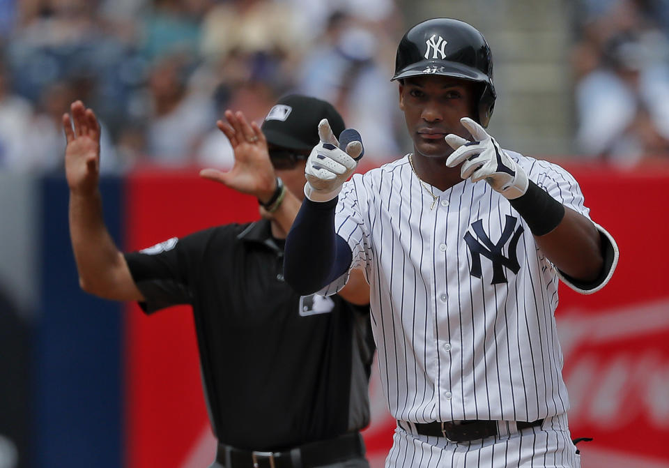 Ten years ago, Miguel Andújar would’ve won Rookie of the Year in a landslide because he had a better batting average and more home runs and RBIs. (AP)