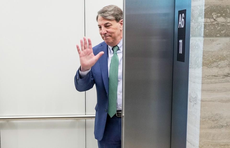 Following a 45-minute presentation by Paxton's attorneys, they proceeded to the elevators at Travis County Court without stopping to answer questions from local journalists on Wednesday, January 31, 2024.