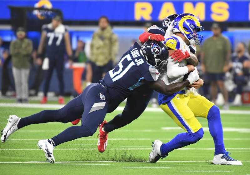Los Angeles, California November 7, 2021: Rams quarterback Matthew Stafford.