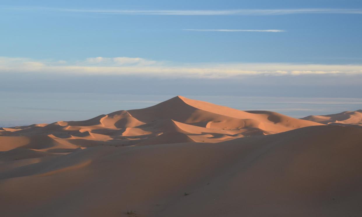 <span>A star dune in the Erg Chebbi sand sea in Morocco known as Lala Lallia.</span><span>Photograph: Prof C Bristow</span>