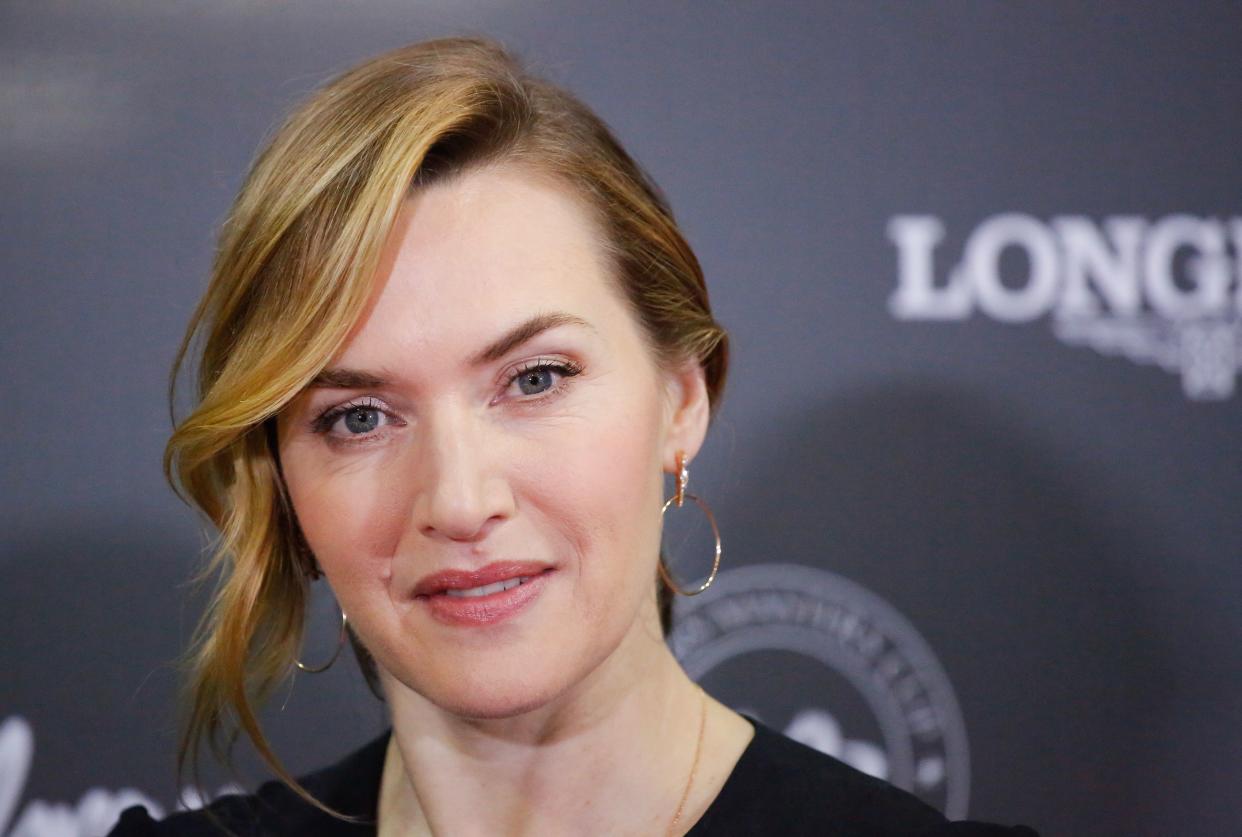 Kate Winslet attends the Longines Masters of New York at Nassau Coliseum on April 27, 2018 in Uniondale New York (Photo by Kena Betancur / AFP)        (Photo credit should read KENA BETANCUR/AFP/Getty Images)