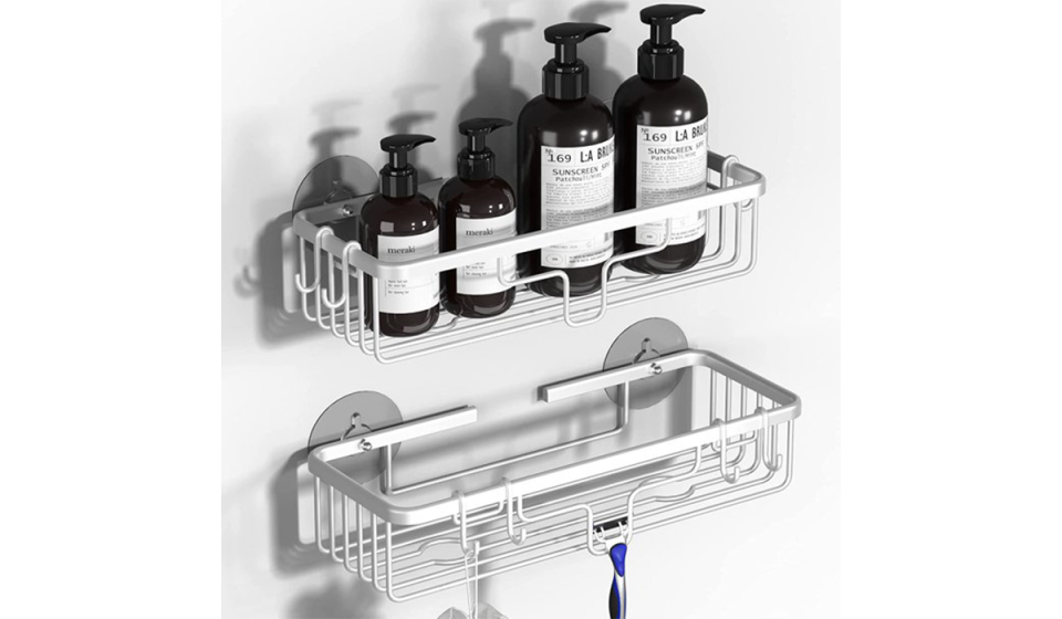 A no-drill shower caddy that stays put. (Photo: Walmart)