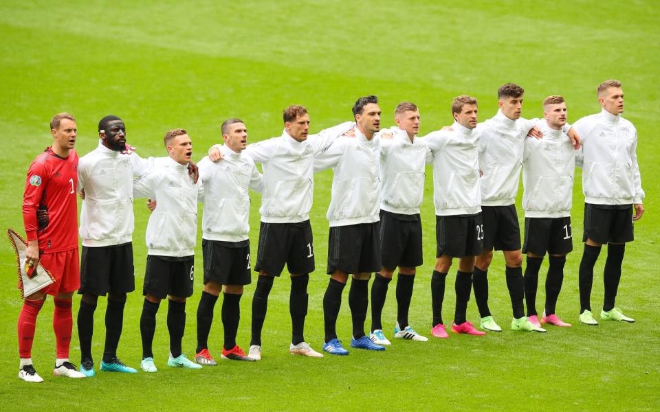 Als die deutsche Mannschaft am Dienstagabend die Nationalhyme anstimmte, unterlief einem niederländischen TV-Sender eine peinliche Panne. (Bild: 2021 AMA Sports Photo Agency/Robbie Jay Barratt/Getty Images)