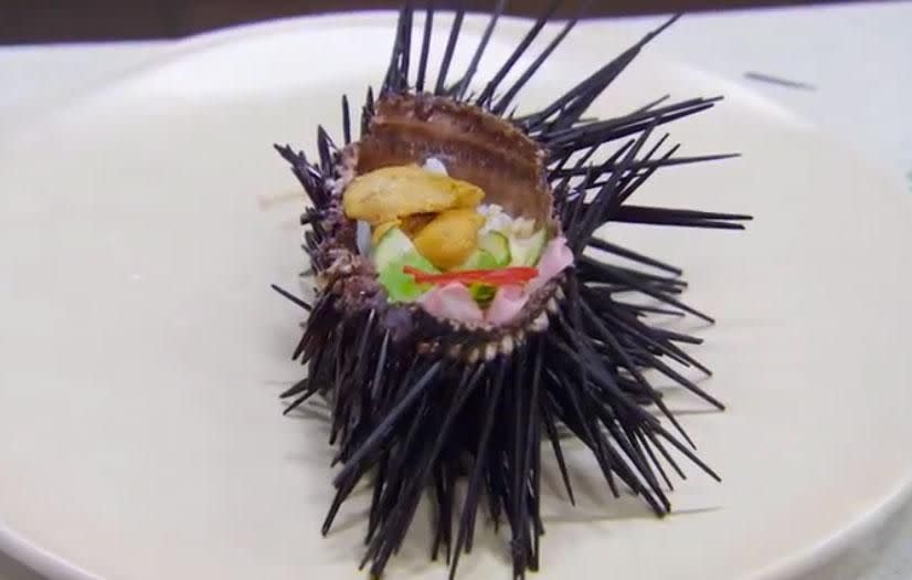 The siblings prepared sea urchin with seafood rice and pickled salad, a dish that no doubt required plenty of skill and technique, but it wasn't enough to win. Source: Channel Seven