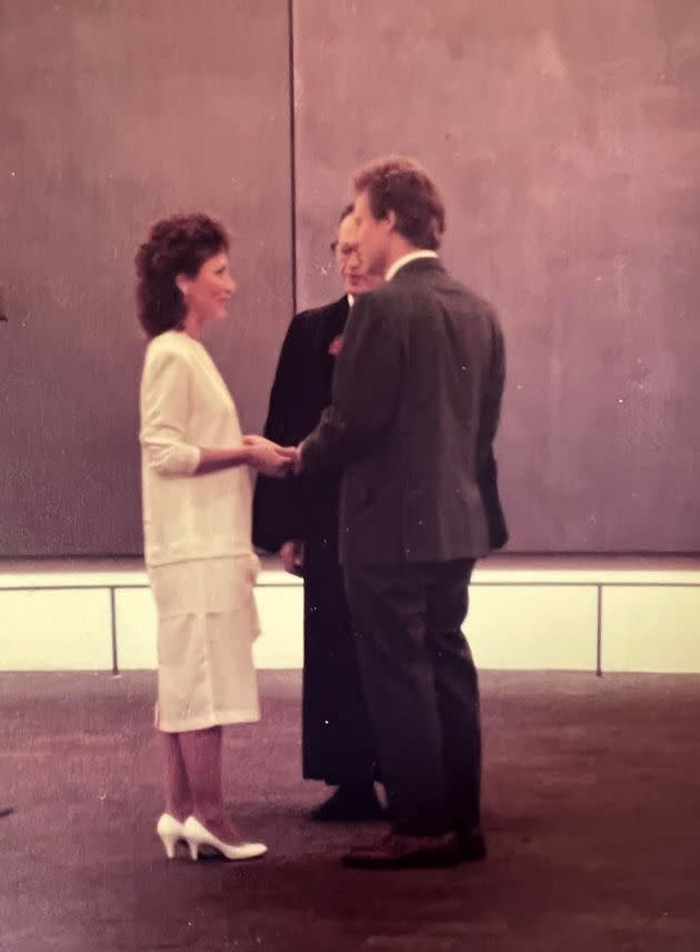 "In my cheap green suit at the Rothko Chapel," the author writes. <span class="copyright">Courtesy of Jeffrey D. Boldt</span>