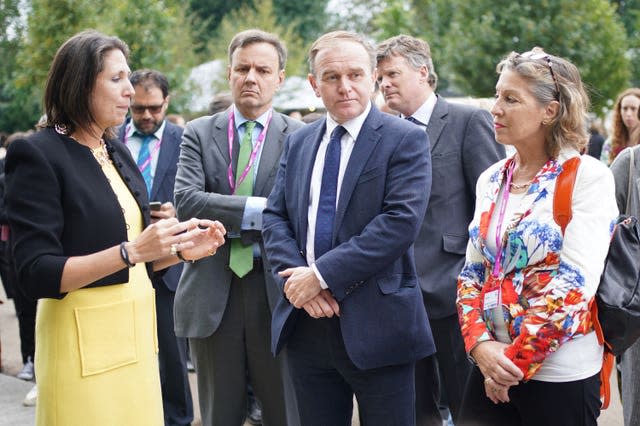 Environment Secretary George Eustice toured the Cop26 garden.