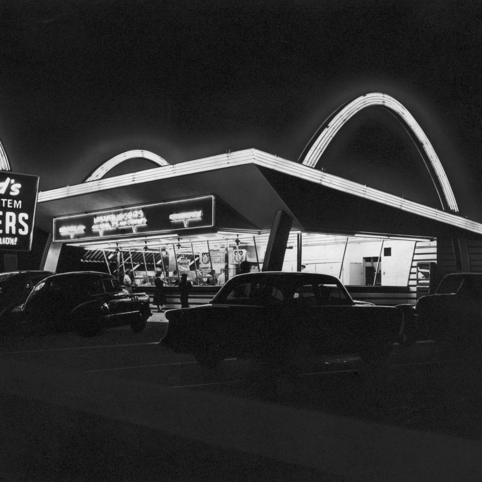 A 1950s McDonald's restaurant with a 