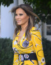  First lady Melania Trump arrives prior to United States President Donald J. Trump and Prime Minister Narendra Modi of India delivering joint statements in the Rose Garden of the White House in Washington, DC on Monday, June 26, 2017. (Photo by Ron Sachs / CNP) *** Please Use Credit from Credit Field *** 