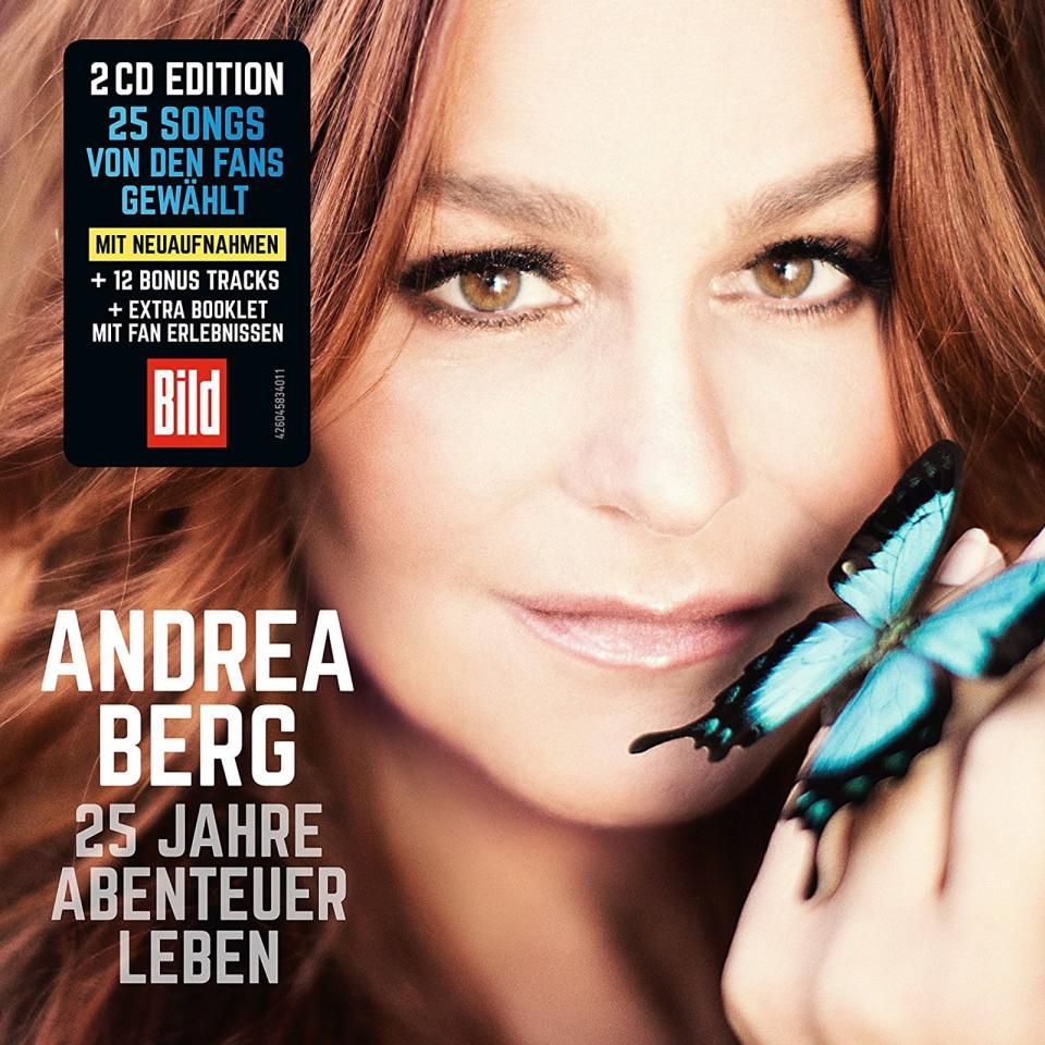 Huch, so ganz verträumt und in sich ruhend mit einem Schmetterling auf der Hand wie auf dem Cover ihres Best-of-Albums "25 Jahre Abenteuer Leben" kennt man Andrea Berg normalerweise nicht. (Bild: Sony)