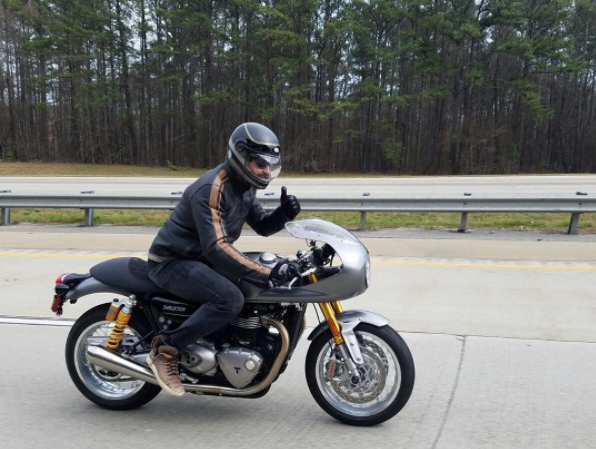 The adrenaline junkie has shared photos of him on his bike on social media. Source: Instagram