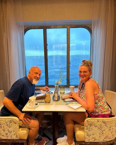 <p>christine brown/Instagram</p> Christine Brown and husband David Woolley on cruise to Haiti