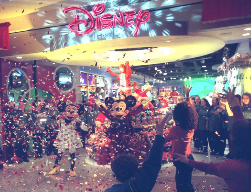 A Disney Store opens in the South Coast Plaza mall in Costa Mesa, California.