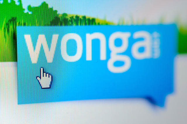 File photo dated 16/12/12 of the Wonga logo as a television advert for the payday lender has been banned for breaching regulations by failing to disclose the relevant cost of borrowing. PRESS ASSOCIATION Photo. Issue date: Wednesday October 8, 2014. The television ad showed a man anxiously jotting down figures on a napkin before looking at his phone calculator and seeing the amount of ï¿½153.79. The Citizens Advice Bureau complained that the ad breached regulations by omitting the representative annual percentage rate (RAPR), as it understood that the claim 