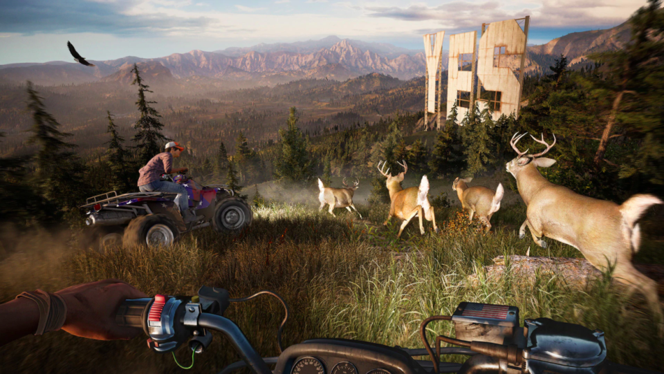 ‘Far Cry 5’s’ expansive game world let’s you explore small mountain towns, pristine rivers and beautiful forests.