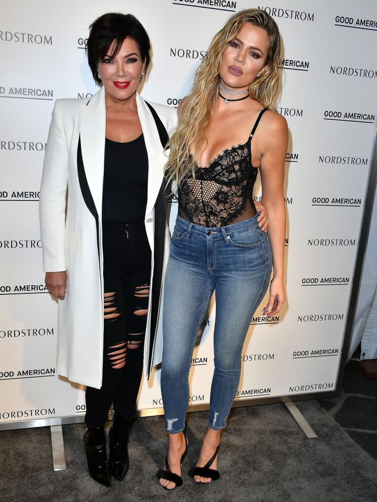 Kardashian and mom Kris Jenner at the launch of her new denim line